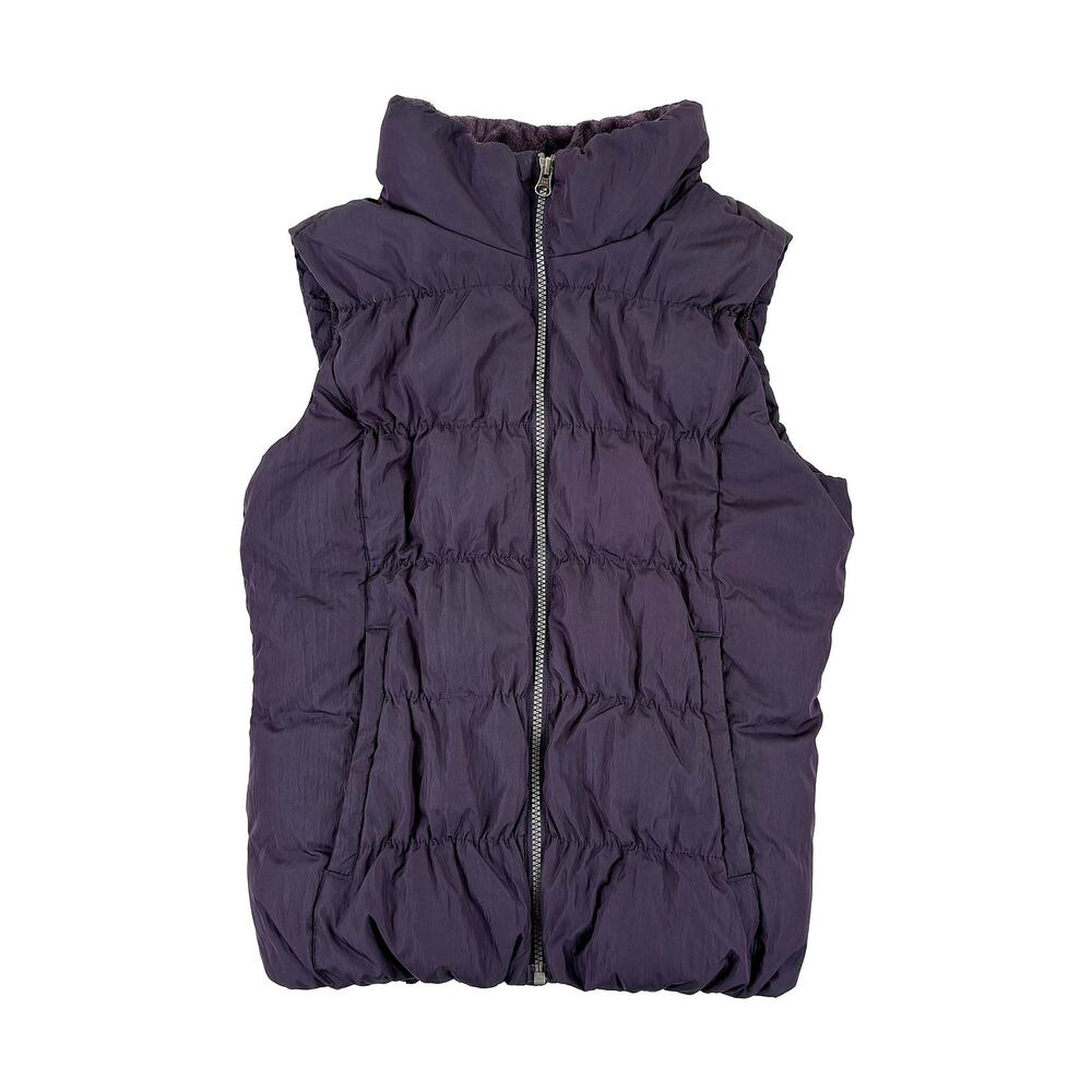 Eddie Bauer Goose Down Puffer Vest Women XS S Purple Y2K 00s Cozy Cabin Outdoors